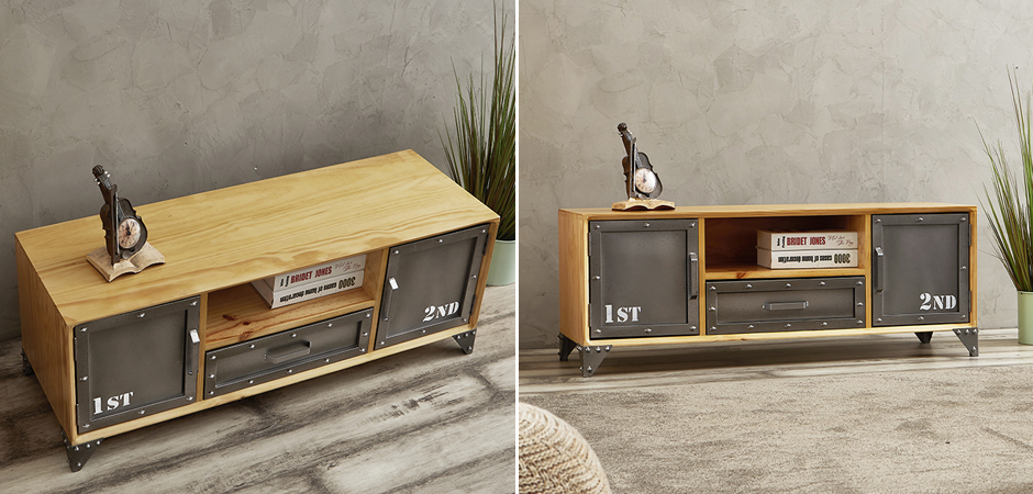 ТВ-тумба Loft Metal and Wood Double - Loft-Concept в Волгограде