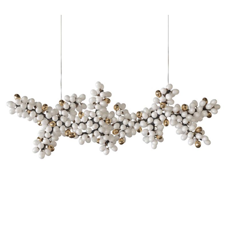 Большая дизайнерская люстра горизонтальная Valiant Chandelier Horizontal Barlas Baylar Бронза Белый Большая дизайнерская люстра горизонтальная Valiant Chandelier Horizontal Barlas Baylar Бронза Белый в Волгограде | Loft Concept