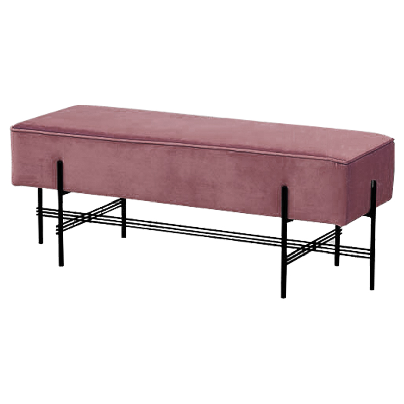 Банкетка розовая велюровая Sanjay Velour Banquet Pink Дымчатая Роза Черный Банкетка розовая велюровая Sanjay Velour Banquet Pink Дымчатая Роза Черный в Волгограде | Loft Concept