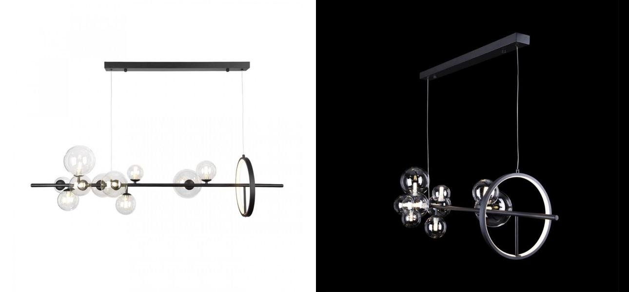 Линейная Светодиодная люстра Прозрачное Стекло IONA Сhandelier 120 см - фото