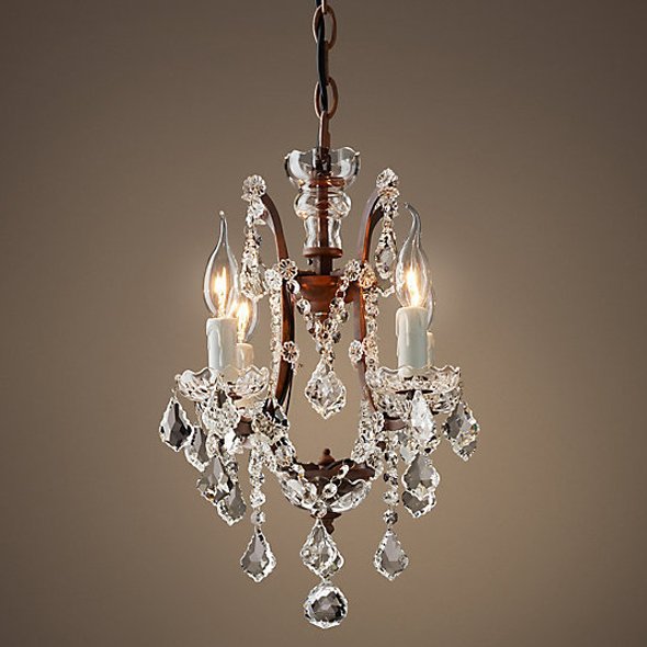 Люстра 19TH C. ROCOCO IRON & CLEAR CRYSTAL 4 Прозрачное Стекло Бурая ржавчина Люстра 19TH C. ROCOCO IRON & CLEAR CRYSTAL 4 Прозрачное Стекло Бурая ржавчина в Волгограде | Loft Concept