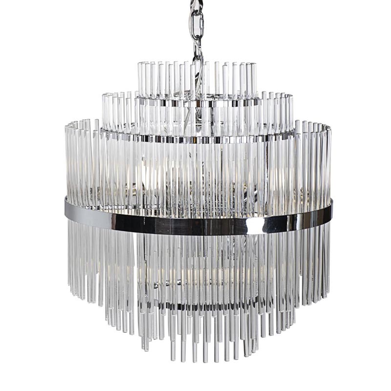 Люстра Hexagon Tube Light Multi-Tiered Chandelier Хром Люстра Hexagon Tube Light Multi-Tiered Chandelier Хром в Волгограде | Loft Concept