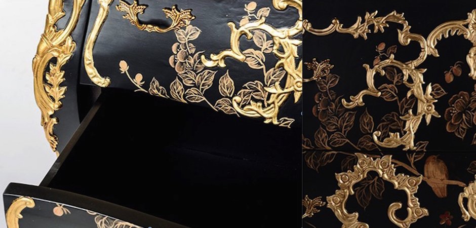 Комод в стиле французского рококо Baroque Сasket Черный Комод в стиле французского рококо Baroque Сasket Черный - Loft-Concept в Волгограде