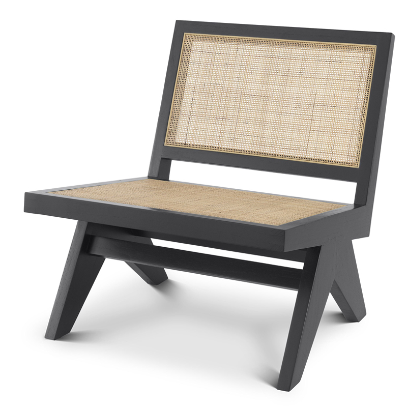 Кресло Eichholtz Chair Romee black Черный Бежевый Кресло Eichholtz Chair Romee black Черный Бежевый в Волгограде | Loft Concept
