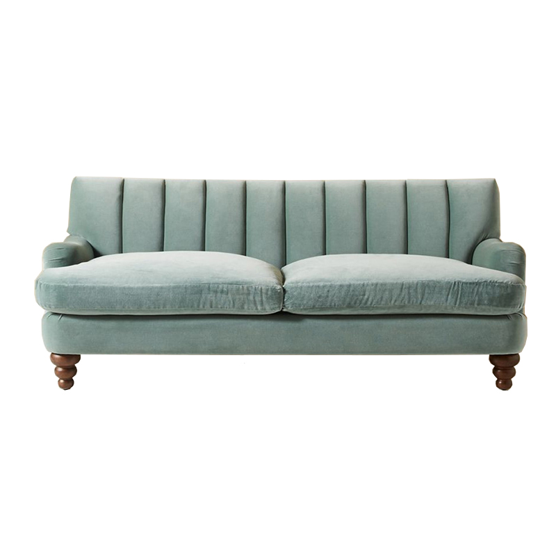 Диван Greville Sofa Голубой пастельный Коричневый Диван Greville Sofa Голубой пастельный Коричневый в Волгограде | Loft Concept