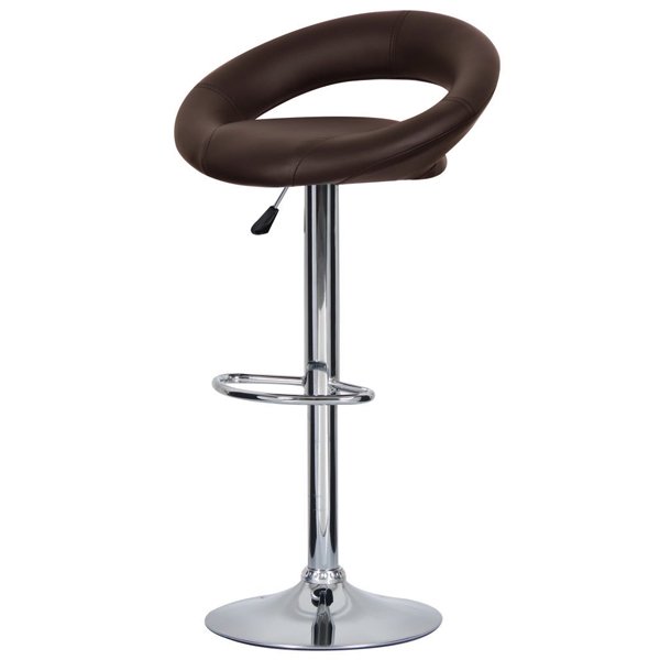Барный стул Ring Dark Brown Хром Коричневый Барный стул Ring Dark Brown Хром Коричневый в Волгограде | Loft Concept