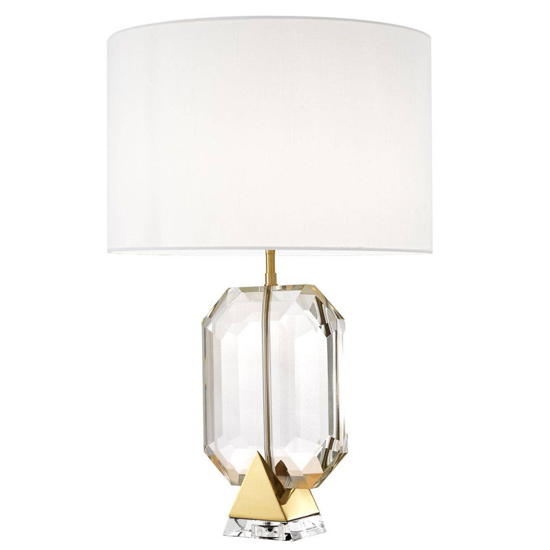 Настольная лампа Eichholtz Table Lamp Emerald Gold & white Белый Глянцевое золото Прозрачный Настольная лампа Eichholtz Table Lamp Emerald Gold & white Белый Глянцевое золото Прозрачный в Волгограде | Loft Concept