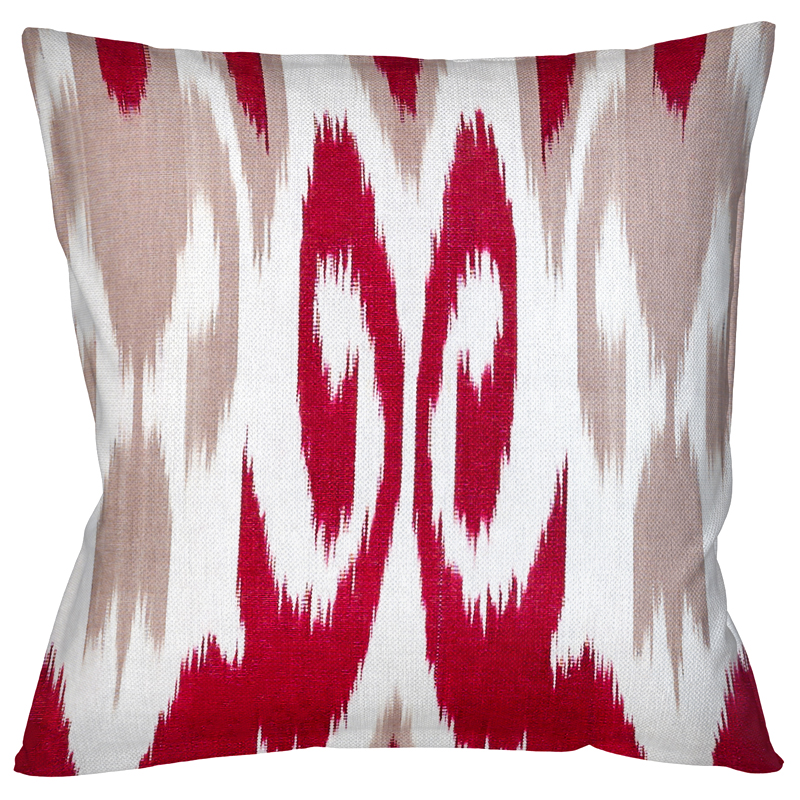 Декоративная подушка Ikat Pattern Красная Красный Белый Декоративная подушка Ikat Pattern Красная Красный Белый в Волгограде | Loft Concept