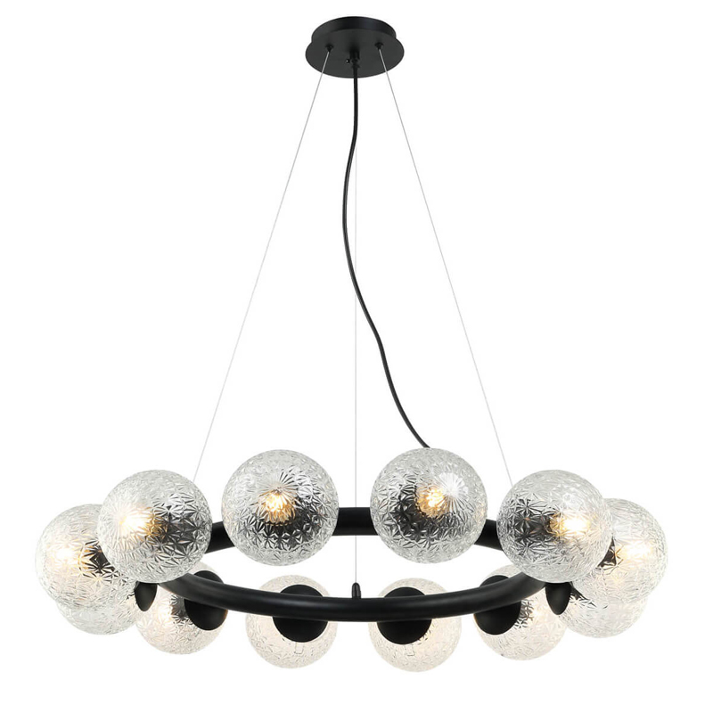 Люстра Perforated Glass Bubbles black D77 Черный Серый (Gray) Люстра Perforated Glass Bubbles black D77 Черный Серый (Gray) в Волгограде | Loft Concept