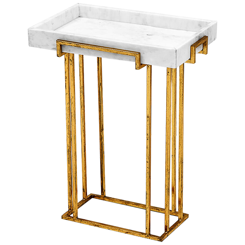 Приставной стол Eos Side Table Белый Винтажное Светлое Золото Приставной стол Eos Side Table Белый Винтажное Светлое Золото в Волгограде | Loft Concept