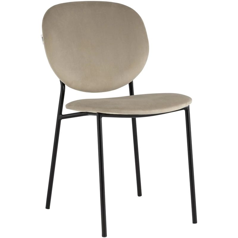 Стул Stanley Chair Бежевый Велюр Бежевый Черный Стул Stanley Chair Бежевый Велюр Бежевый Черный в Волгограде | Loft Concept