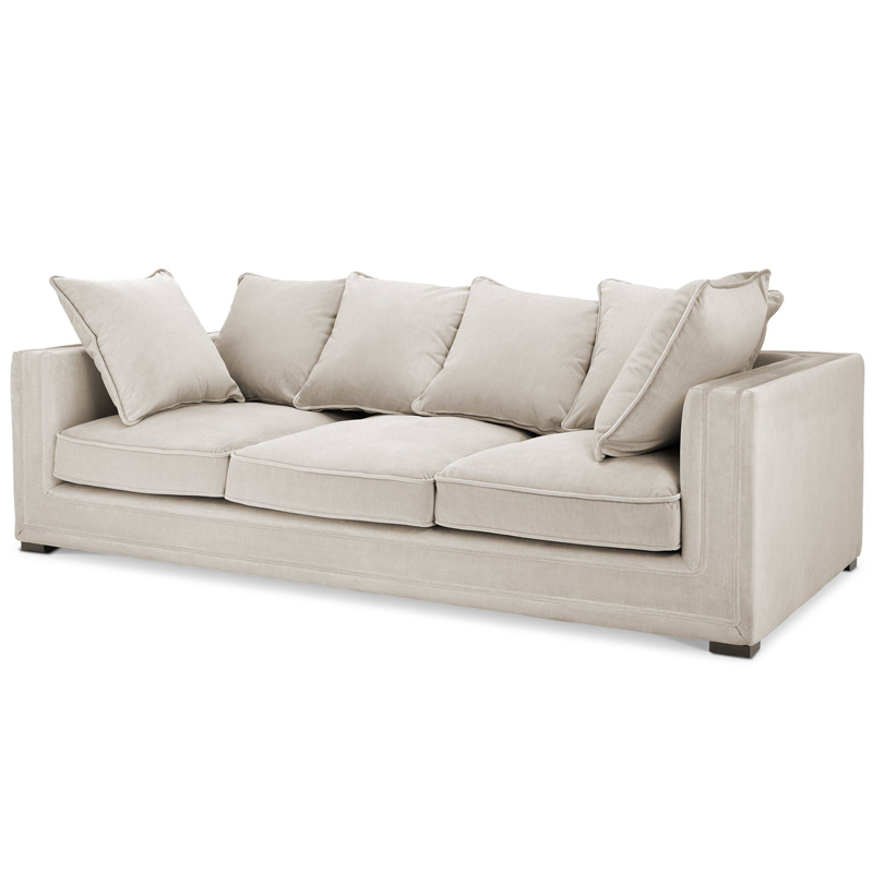 Диван Eichholtz Sofa Menorca Stone grey Бежево-серый Черный Диван Eichholtz Sofa Menorca Stone grey Бежево-серый Черный в Волгограде | Loft Concept