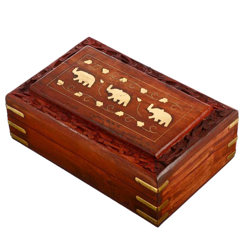 Шкатулка Three Elephants Indian Inlay Box Коричневый Латунь Шкатулка Three Elephants Indian Inlay Box Коричневый Латунь в Волгограде | Loft Concept