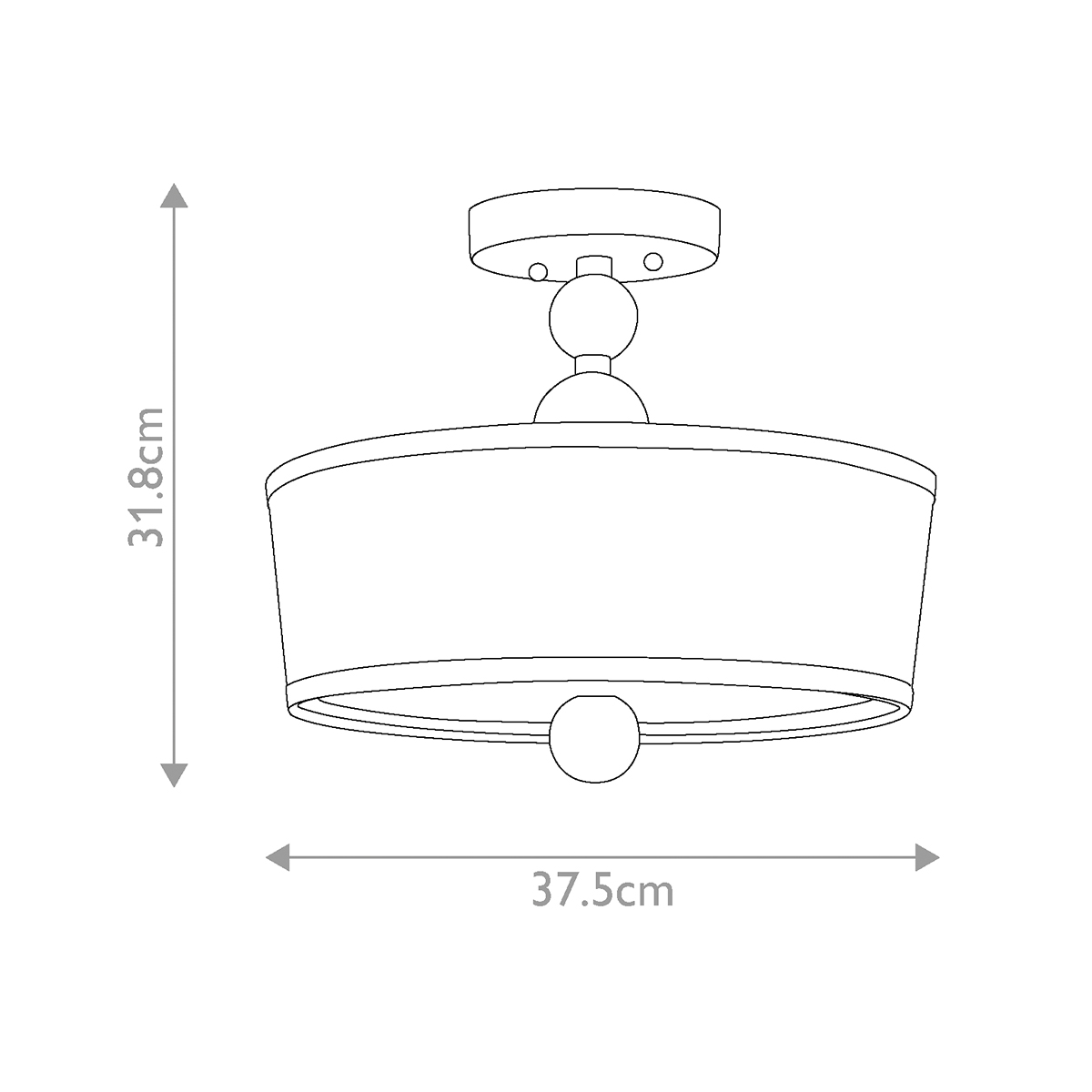 Потолочный светильник с белым цилиндрическим плафоном и шарообразными деталями Hinkley в Волгограде