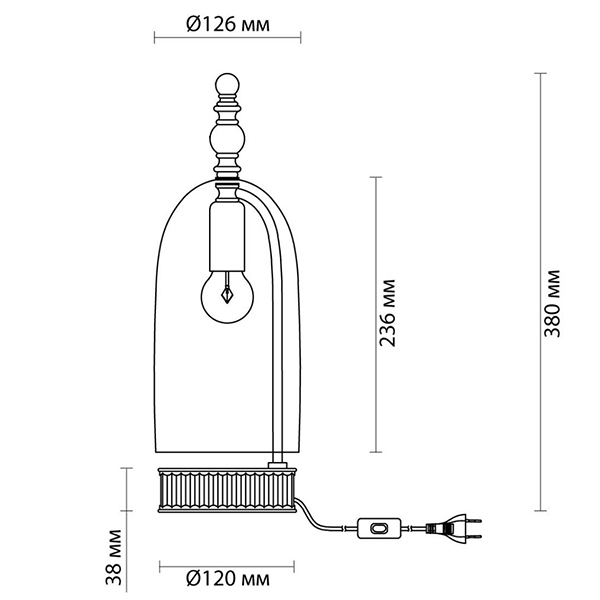 Настольная лампа Glass Dome Bronze Настольная лампа Glass Dome Bronze в Волгограде