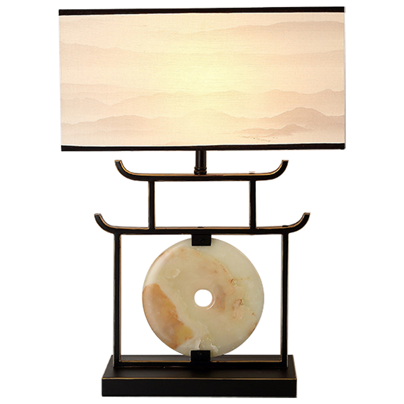 Настольная лампа с абажуром Chinese Style Modern Table Lamp Черный Бежевый Золотой Настольная лампа с абажуром Chinese Style Modern Table Lamp Черный Бежевый Золотой в Волгограде | Loft Concept