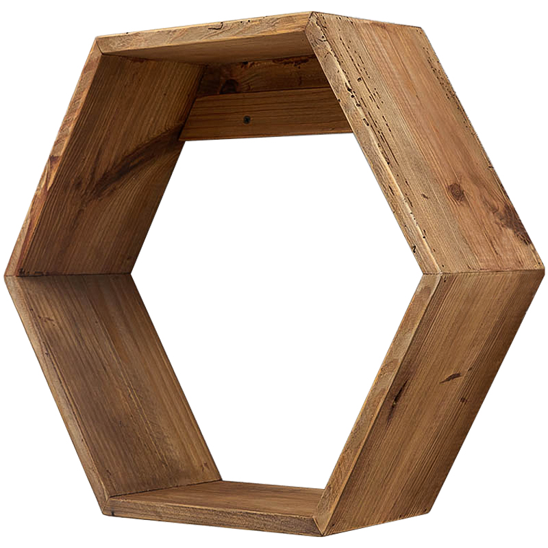 Деревянная полка в виде шестиугольника Wood Honeycomb Shelf Коричневый Деревянная полка в виде шестиугольника Wood Honeycomb Shelf Коричневый в Волгограде | Loft Concept