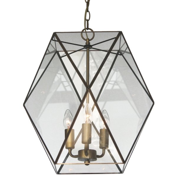 Подвесной светильник Rombius Pendant large III clear glass Латунь Античная полированная Подвесной светильник Rombius Pendant large III clear glass Латунь Античная полированная в Волгограде | Loft Concept