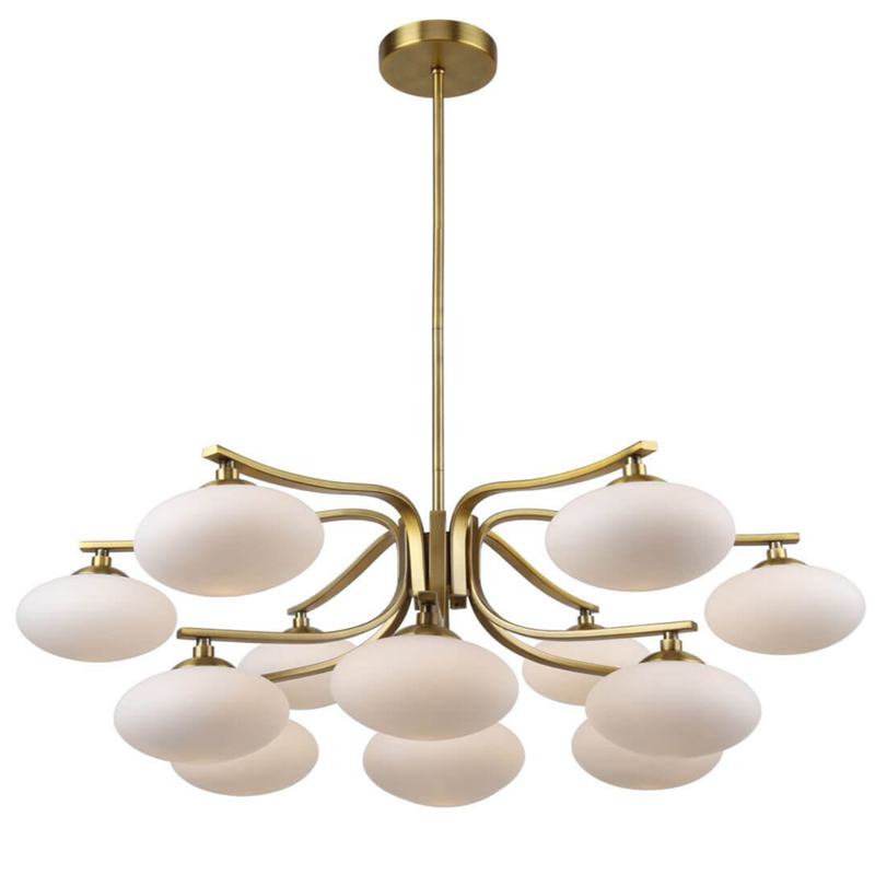 Oval Balls Mushrooms Chandelier 13 Brass Латунь Прозрачный белый Oval Balls Mushrooms Chandelier 13 Brass Латунь Прозрачный белый в Волгограде | Loft Concept