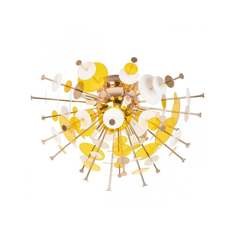 Потолочный светильник Dandelion Yellow диаметр 60 Золотой Белый Желтый Потолочный светильник Dandelion Yellow диаметр 60 Золотой Белый Желтый в Волгограде | Loft Concept