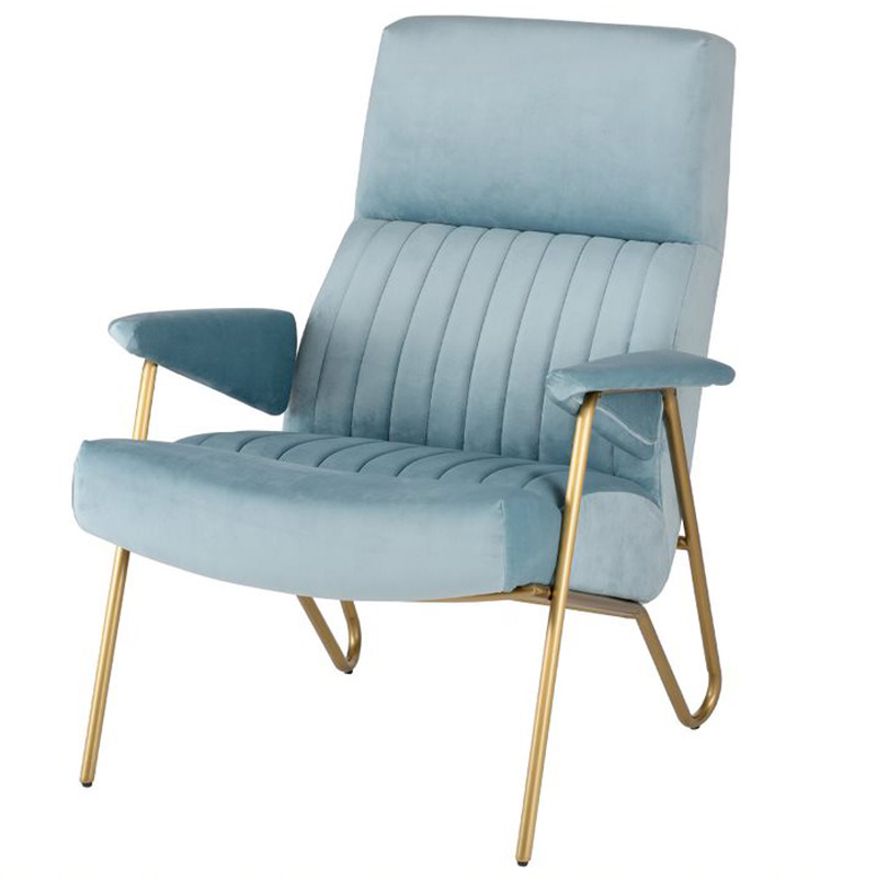 Кресло Solonar light blue Голубой Золотой Кресло Solonar light blue Голубой Золотой в Волгограде | Loft Concept