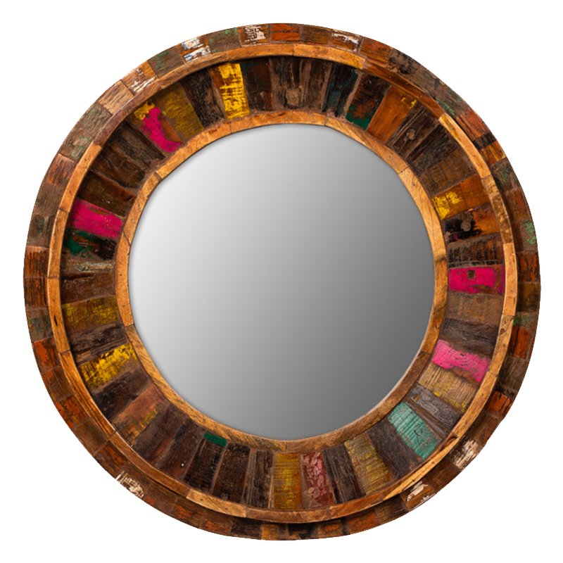 Зеркало Antique Wood Circle Коричневый винтаж Зеркало Antique Wood Circle Коричневый винтаж в Волгограде | Loft Concept