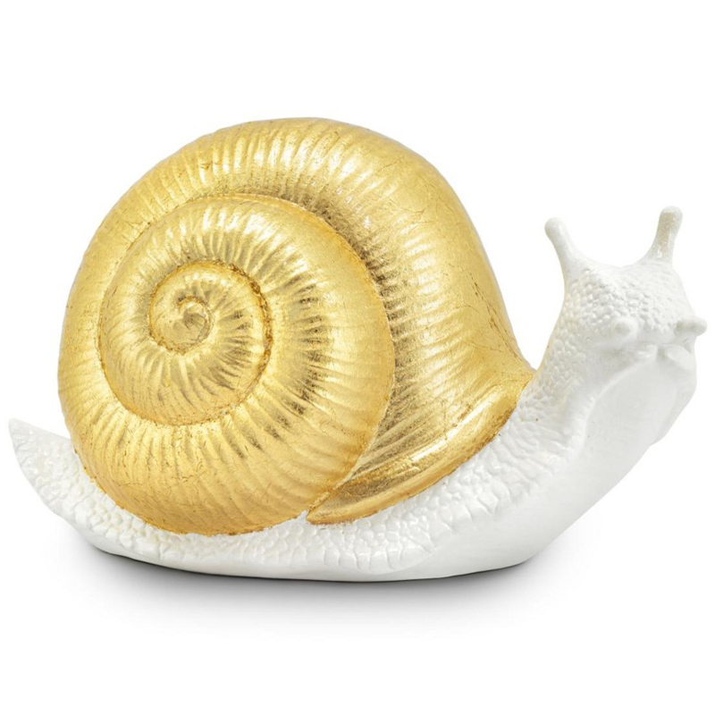 Статуэтка Abhika Snail Bisc. Goldleaf Белый Золотой Статуэтка Abhika Snail Bisc. Goldleaf Белый Золотой в Волгограде | Loft Concept