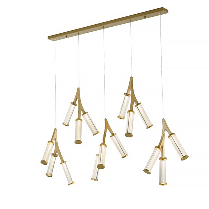 Люстра Cylinder Branches Chandelier Gold 15 Золотой Прозрачный Люстра Cylinder Branches Chandelier Gold 15 Золотой Прозрачный в Волгограде | Loft Concept