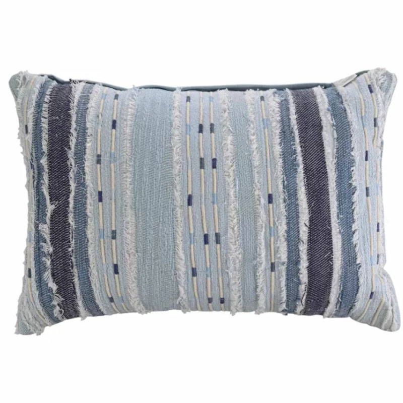 Подушка Blue Ikat stripes Синий Голубой Подушка Blue Ikat stripes Синий Голубой в Волгограде | Loft Concept