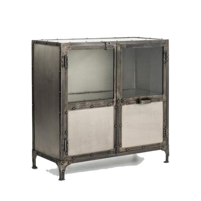 Комод металлический Industrial Steampunk Nickel 2 Door Cabinet Комод металлический Industrial Steampunk Nickel 2 Door Cabinet в Волгограде | Loft Concept