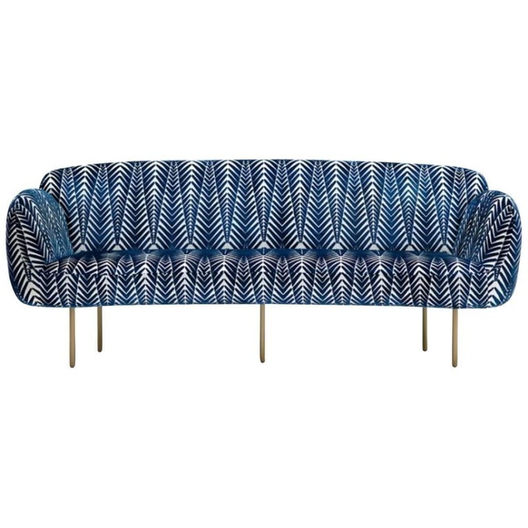 Диван Stardust Sofa by Nika Zupanc Белый Синий Латунь Диван Stardust Sofa by Nika Zupanc Белый Синий Латунь в Волгограде | Loft Concept