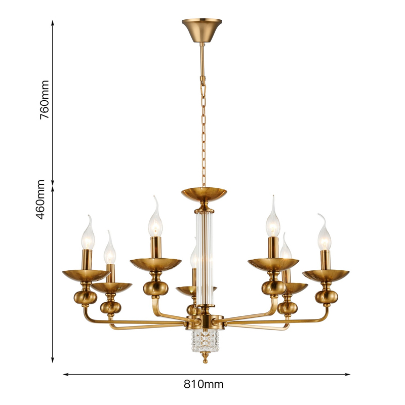 Люстра бронзового цвета со стеклянным декором Candelabrum D75 см Люстра бронзового цвета со стеклянным декором Candelabrum D75 см в Волгограде