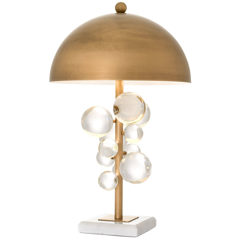 Настольная лампа Eichholtz Table Lamp Floral Латунь Античная полированная Прозрачное Стекло Белый Настольная лампа Eichholtz Table Lamp Floral Латунь Античная полированная Прозрачное Стекло Белый в Волгограде | Loft Concept