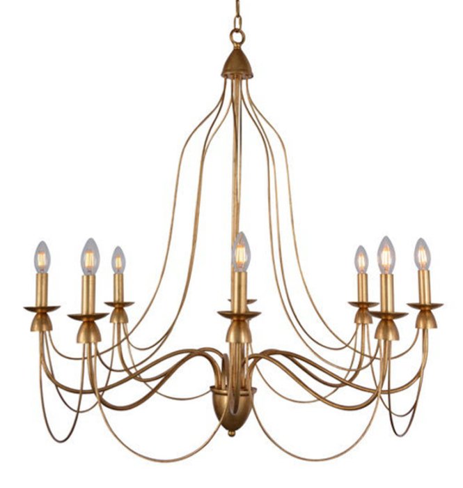 Люстра Wrought Iron Chandelier Золотой Люстра Wrought Iron Chandelier Золотой в Волгограде | Loft Concept