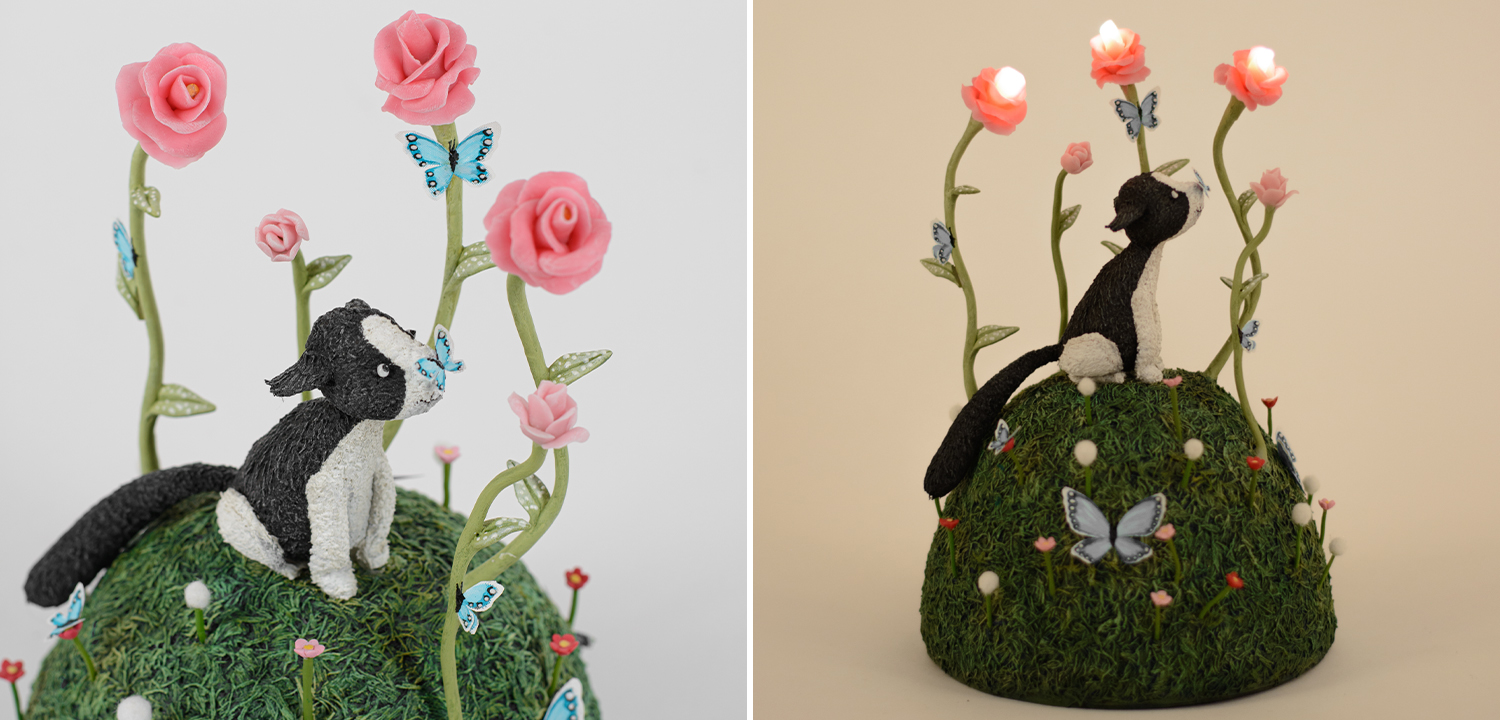 Ночник "Котёнок на лугу" - фото