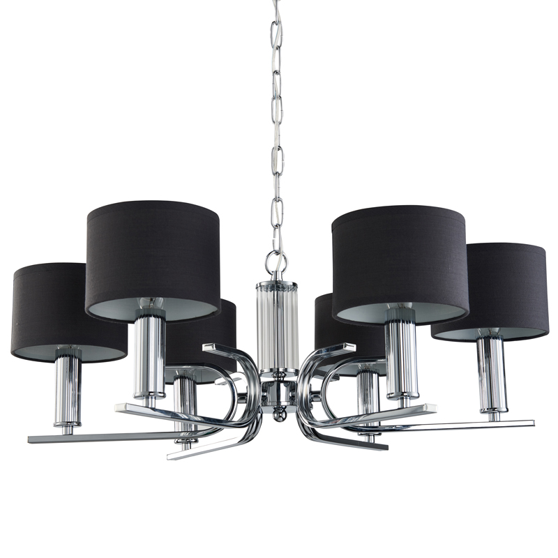 Люстра Yvette Chandelier 71 Хром Черный Прозрачный Люстра Yvette Chandelier 71 Хром Черный Прозрачный в Волгограде | Loft Concept