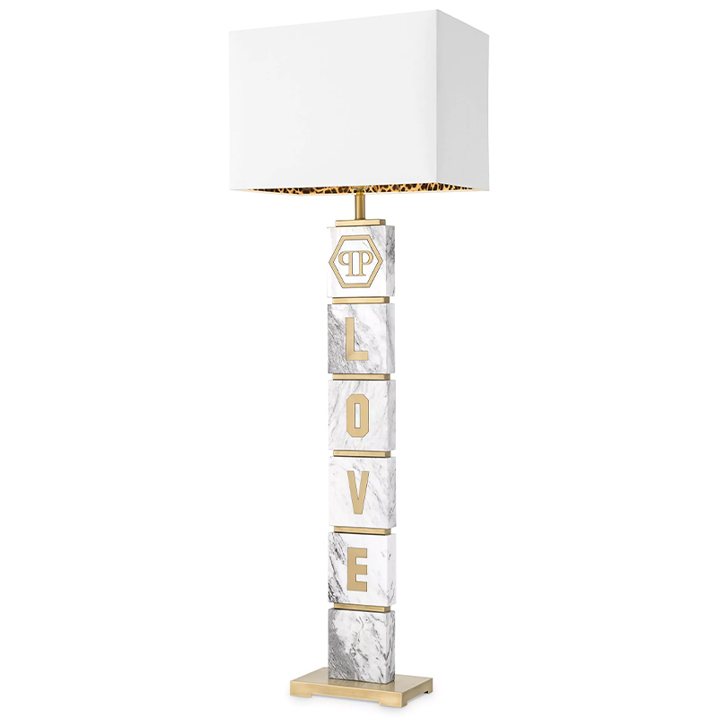 Торшер Philipp Plein Floor Lamp King Белый Белый Мрамор Bianco Золотой Торшер Philipp Plein Floor Lamp King Белый Белый Мрамор Bianco Золотой в Волгограде | Loft Concept