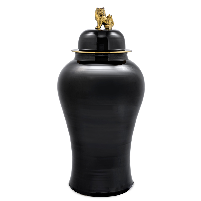 Ваза с крышкой Eichholtz Vase Golden Dragon L Черный Глянцевое золото Ваза с крышкой Eichholtz Vase Golden Dragon L Черный Глянцевое золото в Волгограде | Loft Concept