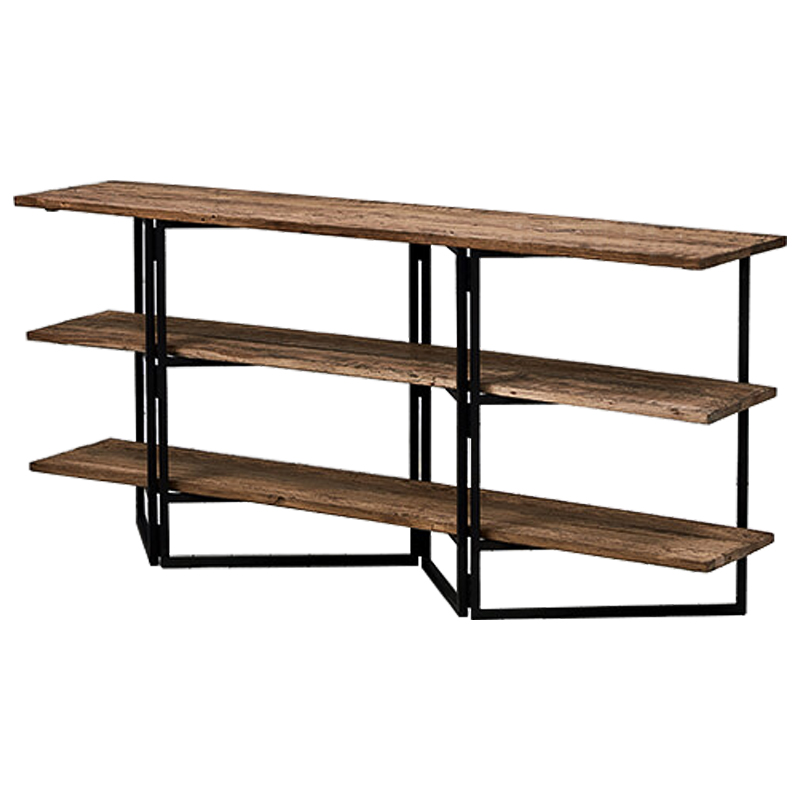 Стеллаж в стиле Лофт Luigi Loft 3 Shelves Rack Коричневый Черный Стеллаж в стиле Лофт Luigi Loft 3 Shelves Rack Коричневый Черный в Волгограде | Loft Concept