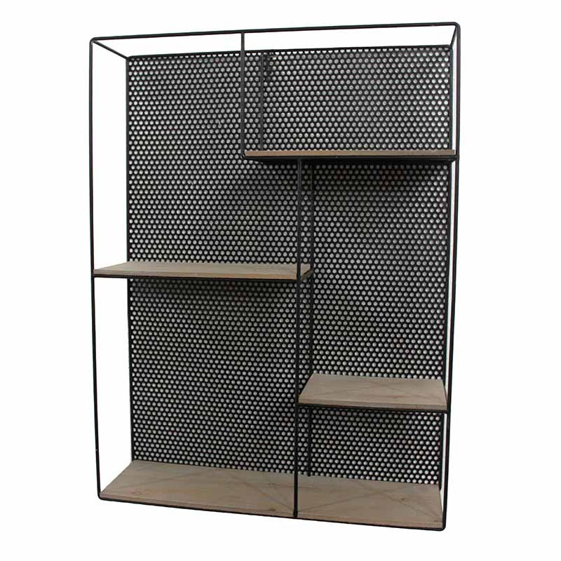 Полка Perforation Loft Rectangle Shelf Бежево-серый Черный Полка Perforation Loft Rectangle Shelf Бежево-серый Черный в Волгограде | Loft Concept