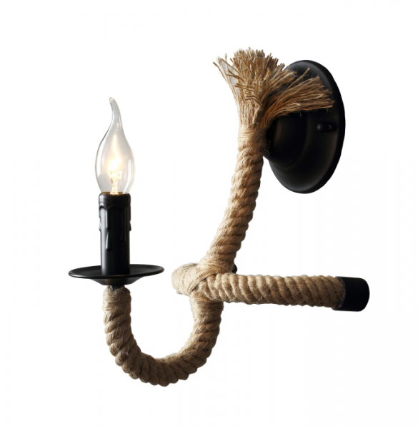 Бра Loft Rope Candle Bra Черный Бра Loft Rope Candle Bra Черный в Волгограде | Loft Concept