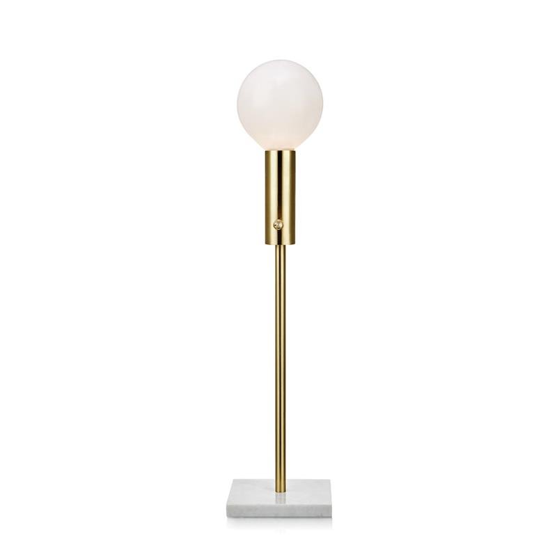 Настольная лампа Marble Top Brass Латунь Белый Настольная лампа Marble Top Brass Латунь Белый в Волгограде | Loft Concept