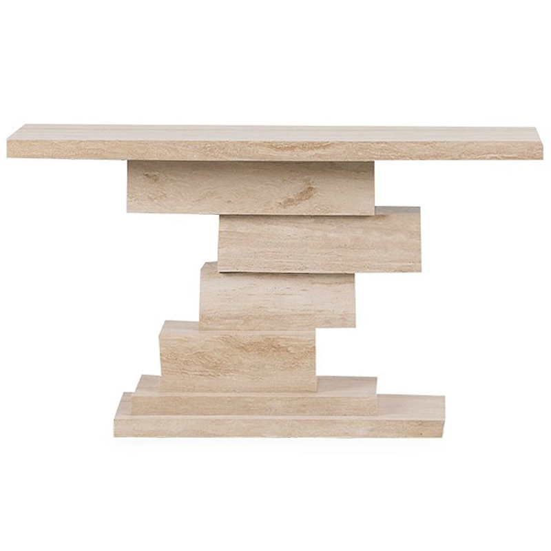 Консоль Taya Travertine Console Бежевый Консоль Taya Travertine Console Бежевый в Волгограде | Loft Concept