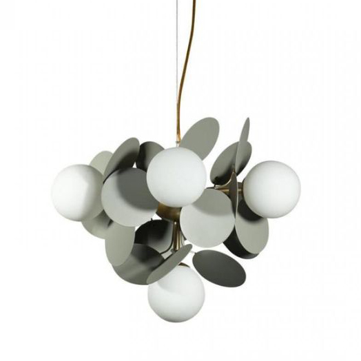 Люстра MATISSE Chandelier circle Gray 6 ламп Серый Золотой Белый Люстра MATISSE Chandelier circle Gray 6 ламп Серый Золотой Белый в Волгограде | Loft Concept