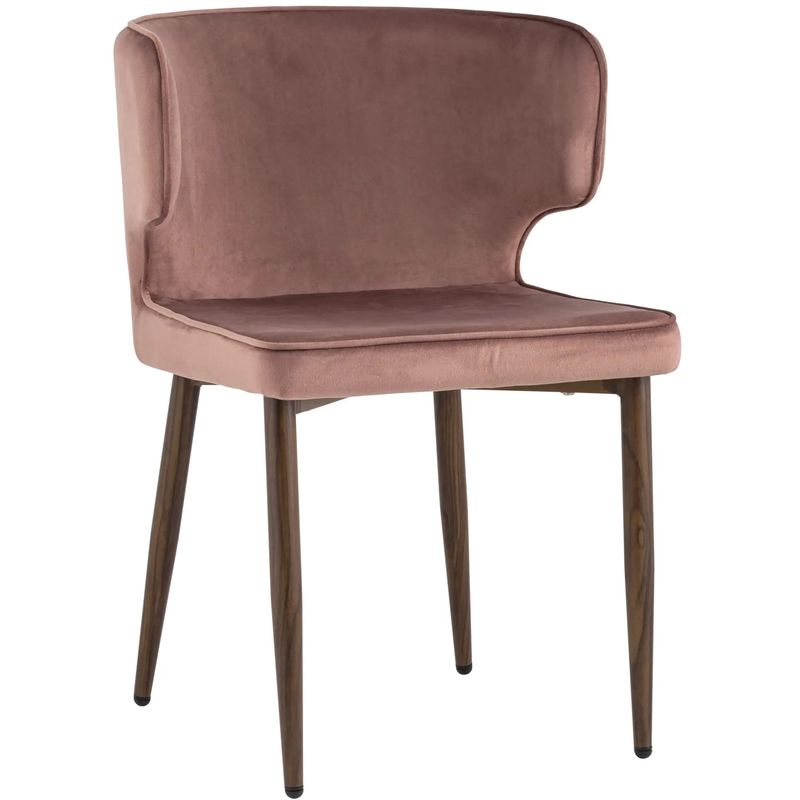 Стул Mateo Chair Пыльнно-Розовый Велюр Розовый пастельный Коричневый Стул Mateo Chair Пыльнно-Розовый Велюр Розовый пастельный Коричневый в Волгограде | Loft Concept