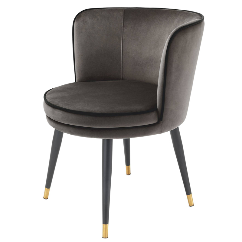 Стул Eichholtz Dining Chair Grenada grey Серый Черный Латунь Стул Eichholtz Dining Chair Grenada grey Серый Черный Латунь в Волгограде | Loft Concept