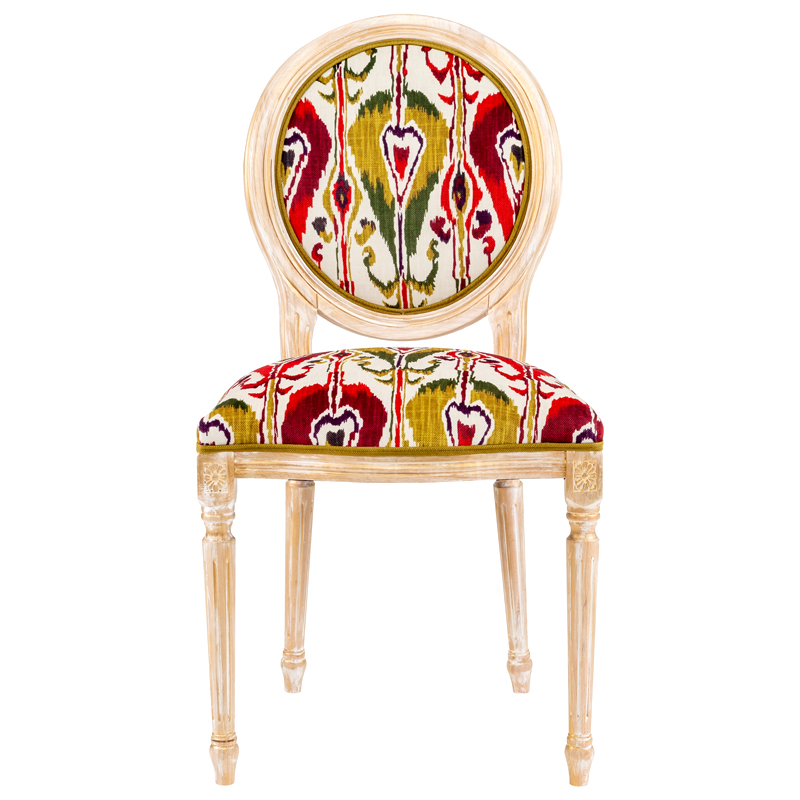 Стул Ikat Pattern Красно-белый Мульти Бежевый Стул Ikat Pattern Красно-белый Мульти Бежевый в Волгограде | Loft Concept