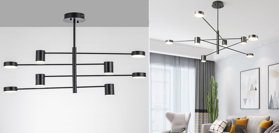 Светильник LED Lighting Black 8 lampholders Светильник LED Lighting Black 8 lampholders - Loft-Concept в Волгограде