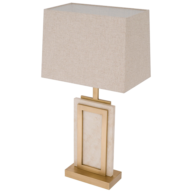 Настольная лампа Eichholtz Table Lamp Murray Travertine Бежевый Латунь Настольная лампа Eichholtz Table Lamp Murray Travertine Бежевый Латунь в Волгограде | Loft Concept