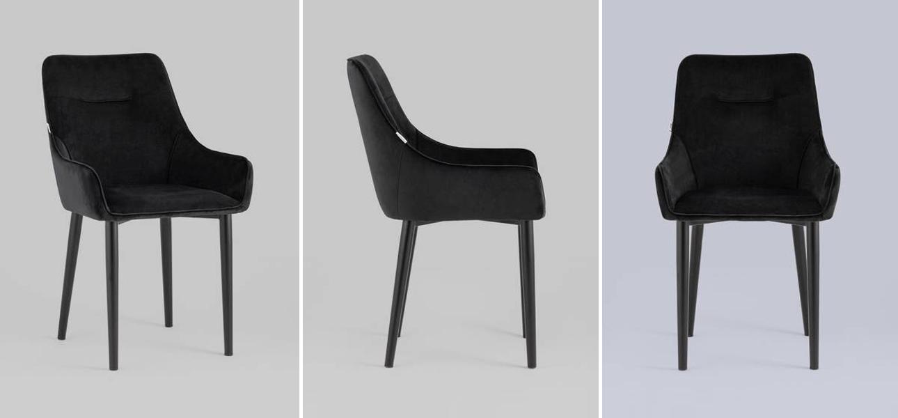 Стул Joan Chair Черный Велюр - фото